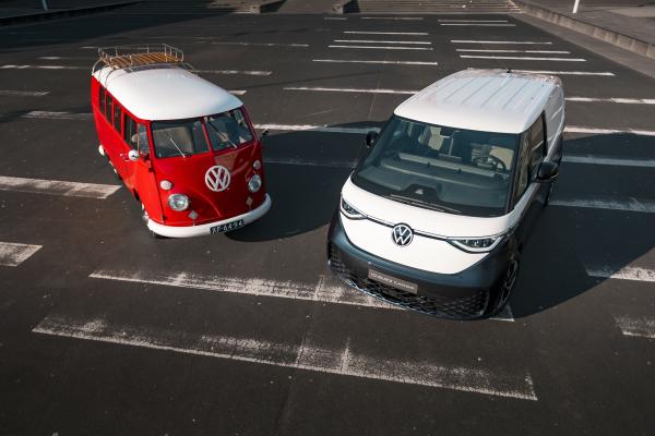 Volkswagen T1 Transporter Front/Seite und VW ID. Buzz Cargo Front/Seite