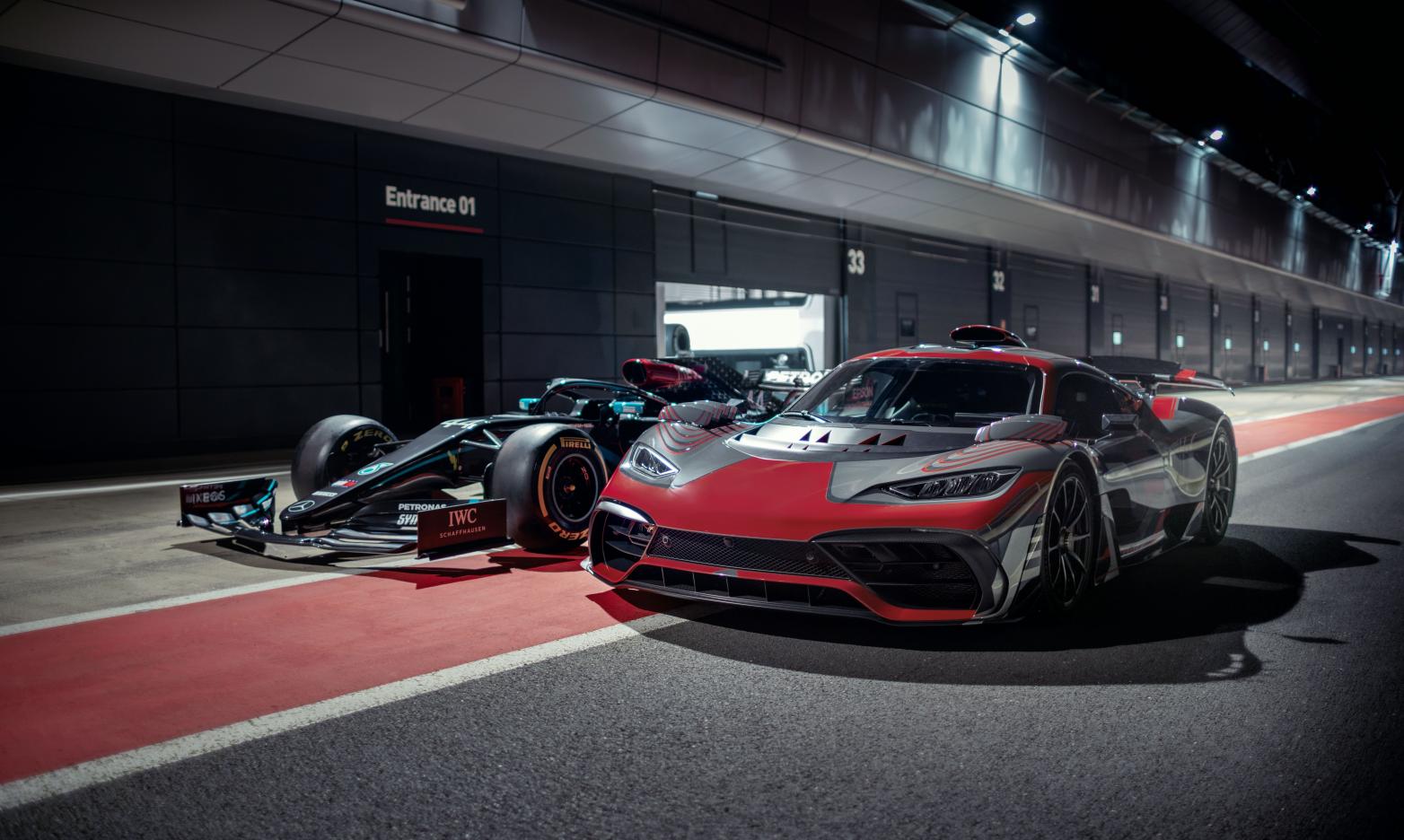 Mercedes-AMG One und Mercedes Formel-1-Bolide