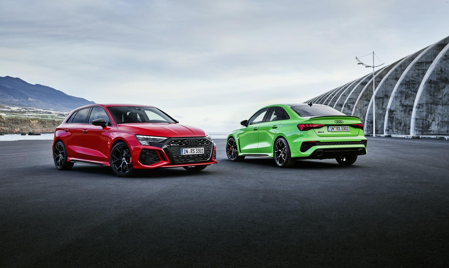 Audi RS 3 Sportback Front und Audi RS 3 Limousine Heck