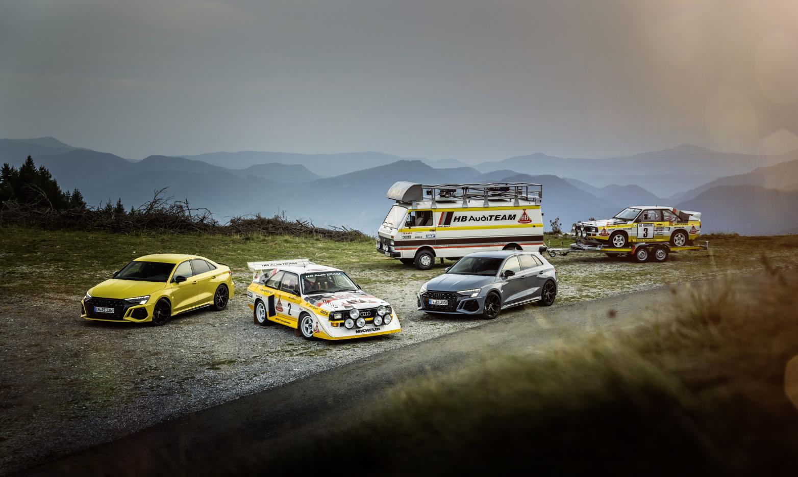 Audi Fünfzylinder Audi RS3, Audi quattro A2, Audi Sport quattro S1 E2