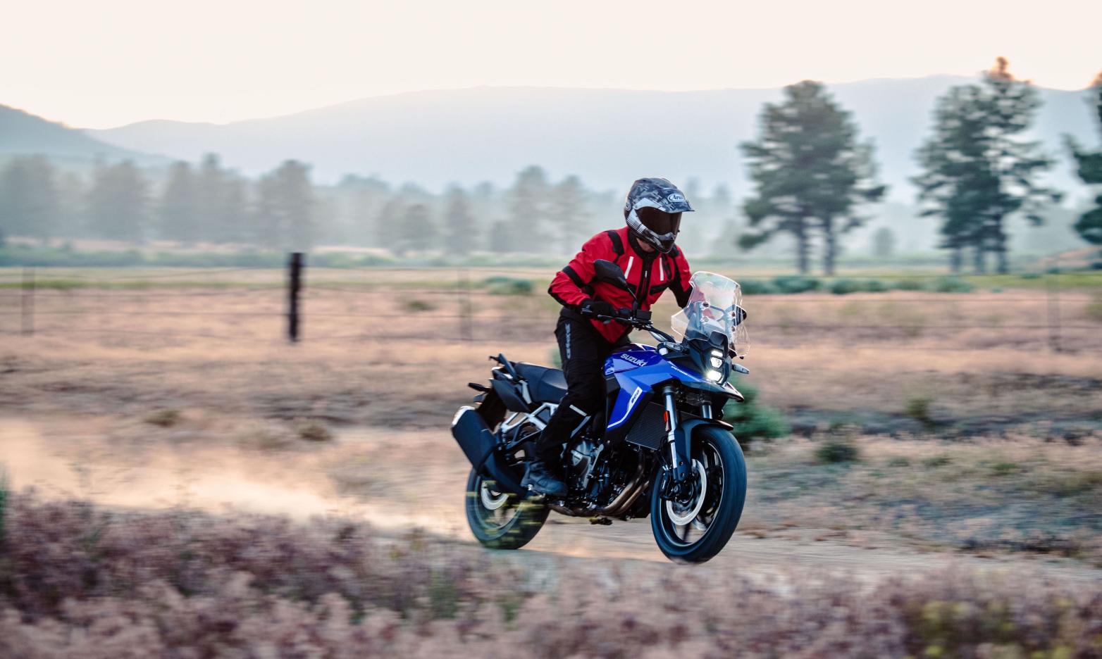 Suzuki V-Strom Front/Seite in Fahrt